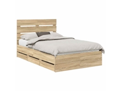 Maison Exclusive - Estructura De Cama Roble Sonoma 120 X 200 Cm Madera Ingenieril