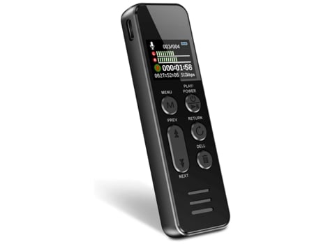 Grabadora de Voz 128 Gb con Reproducción Grabadora de Audio 60H con Puerto USB C 1.500 Horas de Almacenamiento y 60 Horas de Grabación Continua Neg...