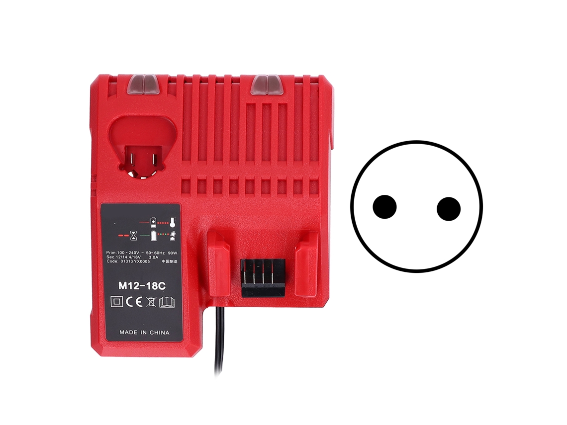Cargador De Mantenimiento De Batería De Lítio 100‑240v Para Milwaukee M12 M14 M18 Con Plug Eu