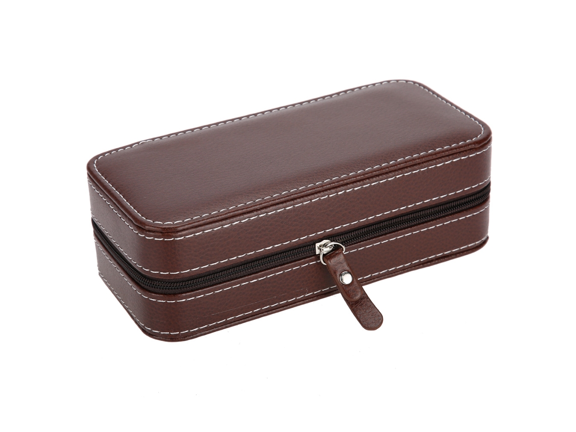 Caja para relojes con 2 compartimentos, organizador de joyas, estuche de presentación para relojes