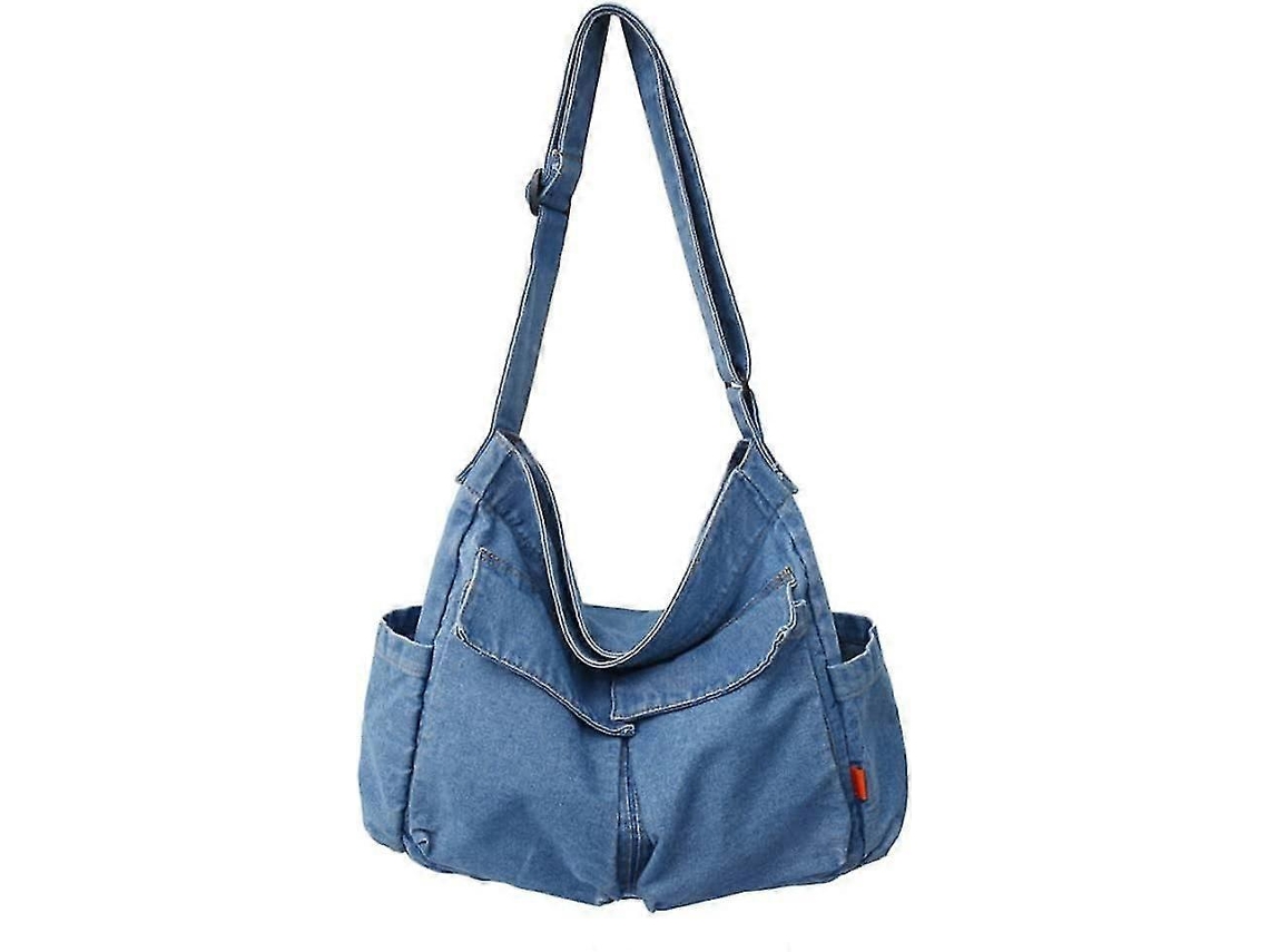 Bolso bandolera de lona, bolso grande tipo hobo, bolso cruzado, multibolsillos, bolso de hombro de lona para mujer y hombre Lalamoli