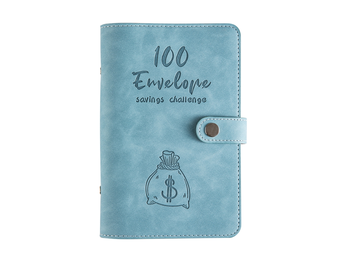 Reto De Economía Con 100 Sobres, Carpeta De Presupuesto A6 De Piel Sintética Con Bolsillos De Pvc, Organizador Financiero De Regalo