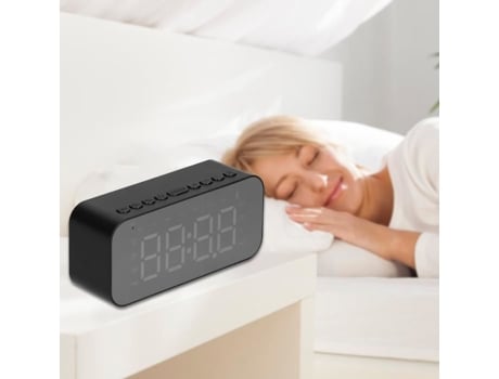 HURRISE Altavoz Despertador Digital Portátil con Pantalla LED y Altavoz para Habitación Sala de Video