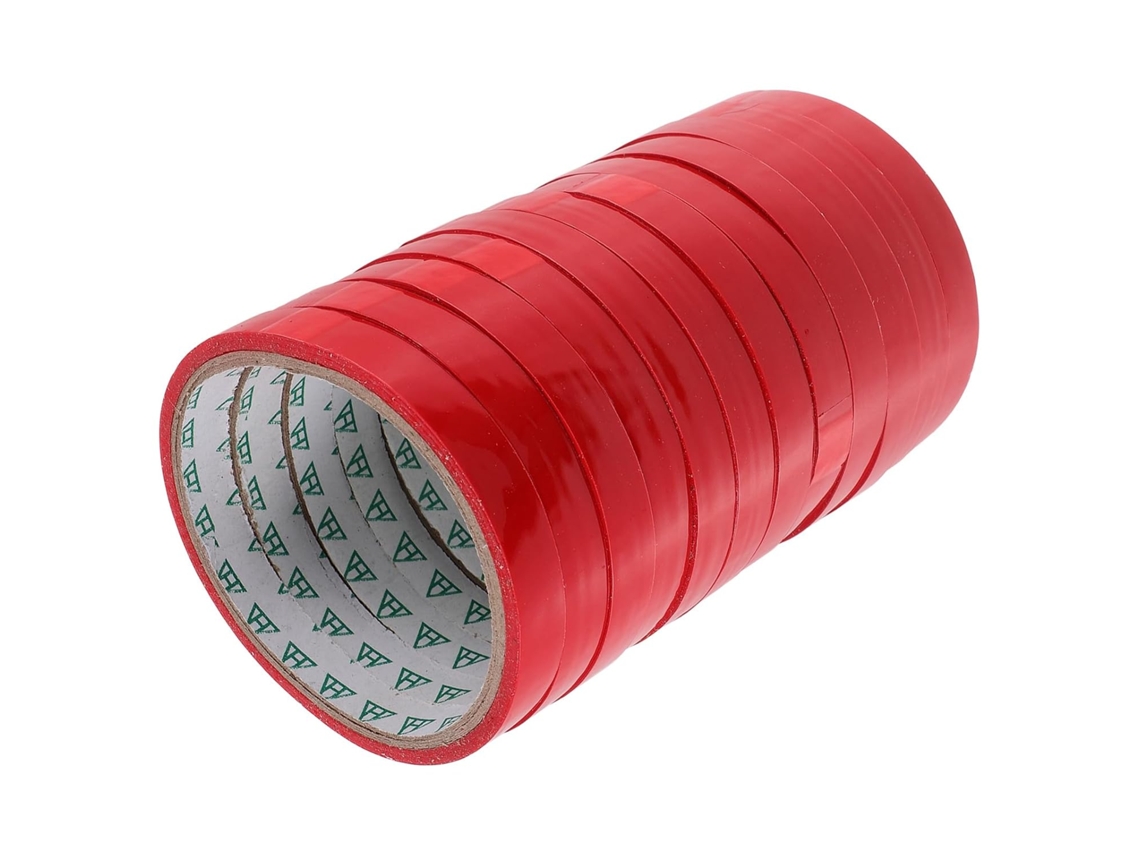 Paquete De 12 Cintas Adhesivas Rojas Para Envases De Verduras, 1,2 Cm X 30 M, Bopp