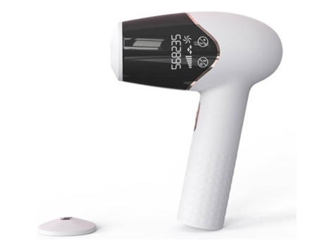 Depiladora de luz pulsada Ipl Depiladora láser permanente indolora 999.999 destellos 2 modos 5 niveles de energía 2 cabezales reemplazables para BI...