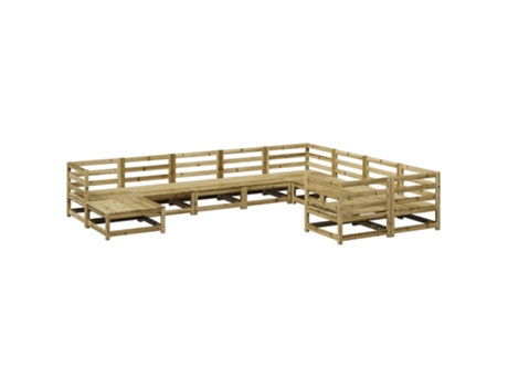 Conjunto 10 de sofás de jardín VIDAXL madera de pino impregnada