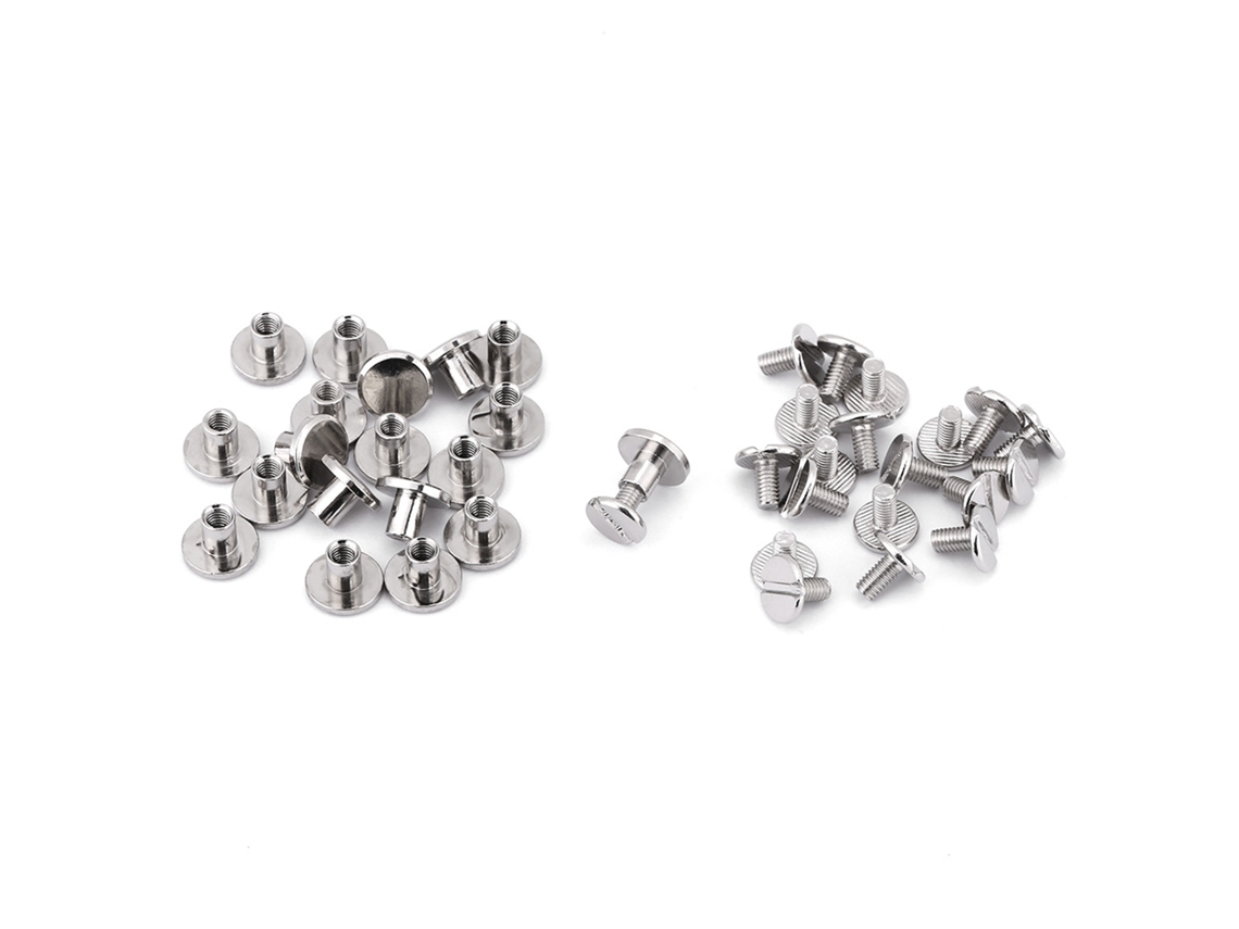 Juego De 20 Remaches De Latón Con Tornillos De Cabeza Plana Para Reparación De Cuero De 6,5 Mm