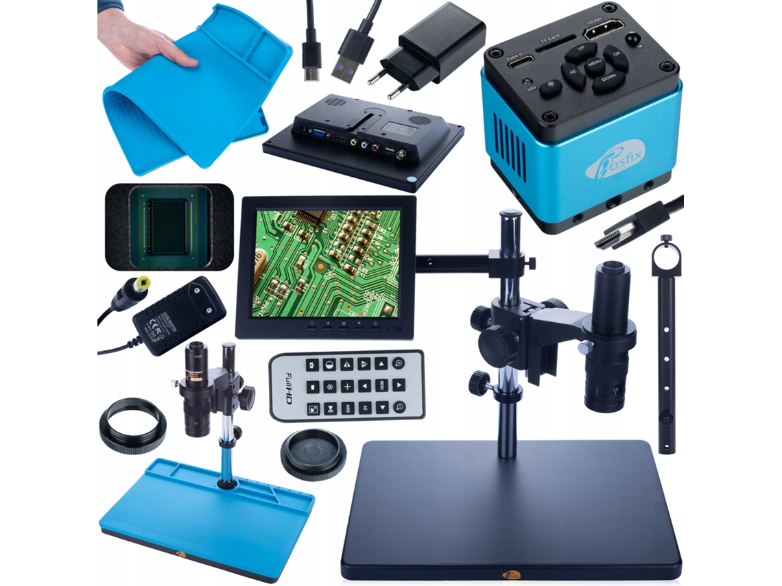 Microscopio digital Earth Pro Mcep-0.5x – Cámara Aquarius Pro de 8,29 MP | Pantalla de 8 pulgadas | Base de silicona
