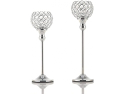 Portavelas de cristal Plata Con Diseño elegante para bodas y eventos especiales
