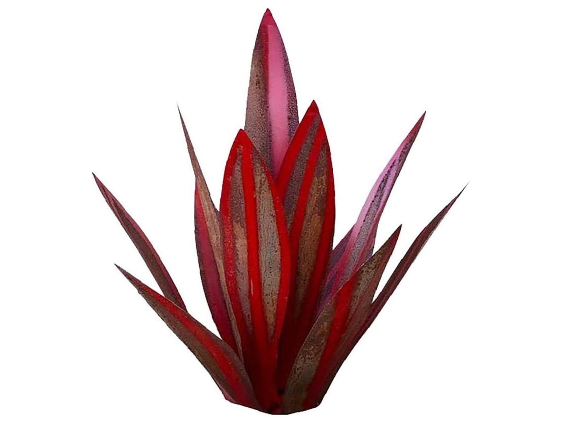 Atractivas plantas de agave metálicas, decoración única para exteriores con luz solar para patio, escultura rústica para jardín con revestimiento impermeable.