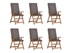 Maison Exclusive - Silla De Jardín 6 Pcs Marrón Y Gris 57 X 71.5 X 104 Cm