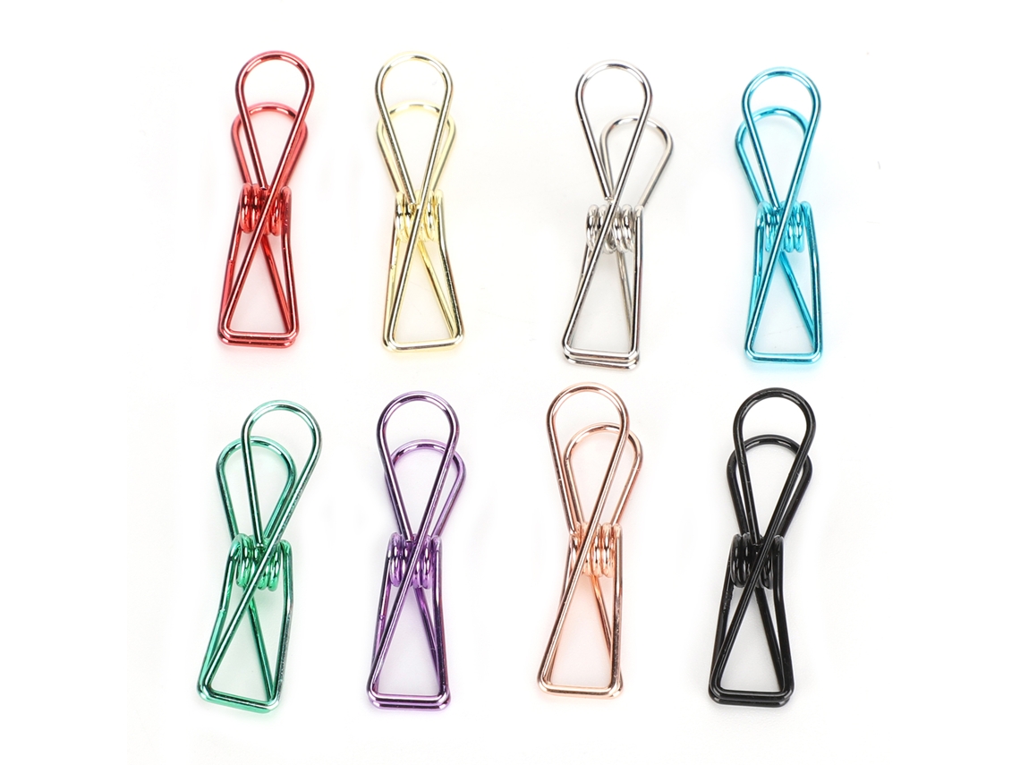 40 Clips Metálicos Pequeños De Forma De Pez Hueca Para Sellar Bolsas, Papeles Y Oficina - Papelería
