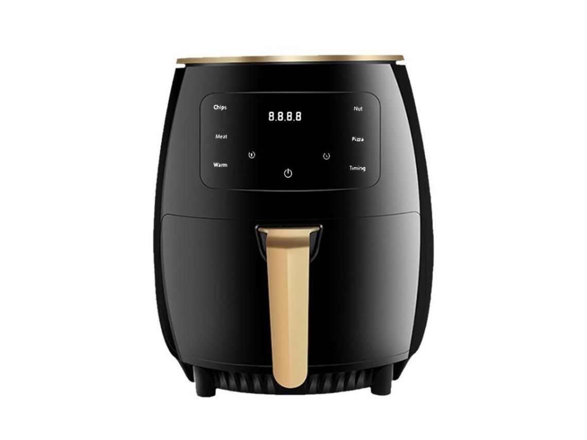 Freidora de aire eléctrica de 1400 W, gran capacidad, ideal para uso doméstico, estándar europeo Mdug (negra, 6 l)