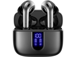 Auriculares Bluetooth Inalámbricos Verdaderos Con Indicador De Batería Y Estuche De Carga Inalámbrica.