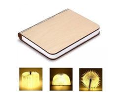 Lámpara de noche LED plegable de madera, lámpara de mesa estilo reserva, decoración/estado de ánimo/luz nocturna recargable por USB (blanco cálido)
