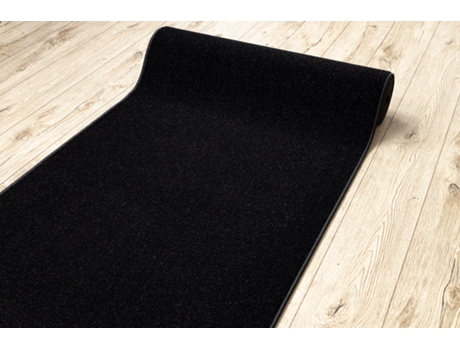 Alfombra de Pasillo Karmel Llanura, Un Color Negro 100 cm