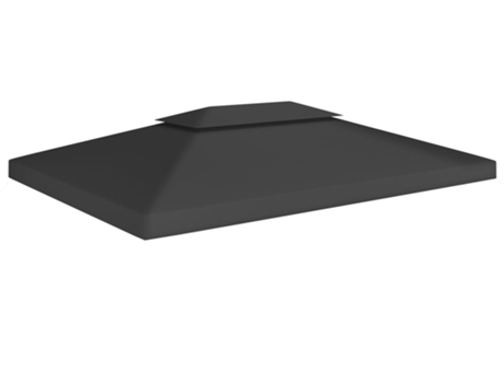 vidaXL Toldo de cenador 2 niveles 310 g/m² 4x3 m negro