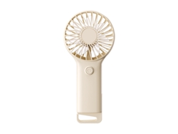 Ventilador de bolsillo Yuysan Mini USB, recargable, portátil, de escritorio, eléctrico, con gancho F22, 500 mAh, color beige