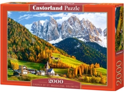 Puzzle CASTORLAND Church of St. Magdalena, Dolomites (2000 Piezas)