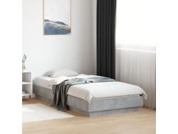 Estructura De Cama Madera De Ingeniería Gris Hormigón 75x190 Cm