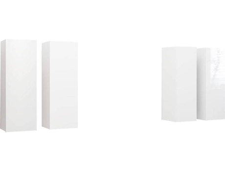 Conjunto 4 Mueble para la televisión VIDAXL Blanco Madera contrachapada (30.5x30x90 cm)