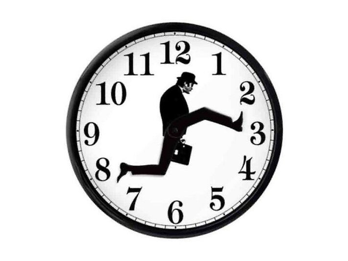 Reloj de pared silencioso creativo con diseño divertido para decorar el hogar (blanco y negro)