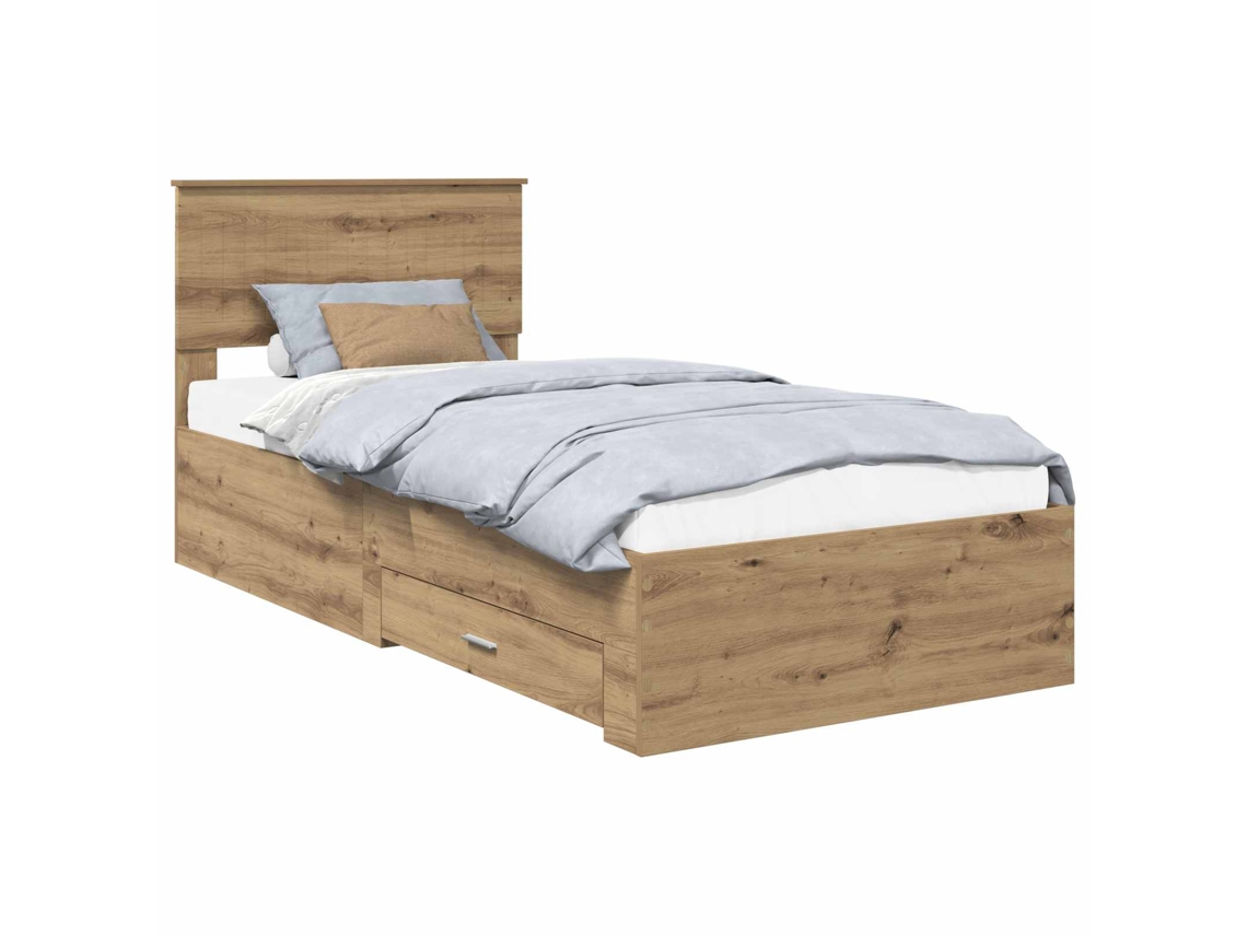 Maison Exclusive - Estructura De Cama Con Cabecera Roble Artesanal 90 X 200 Cm