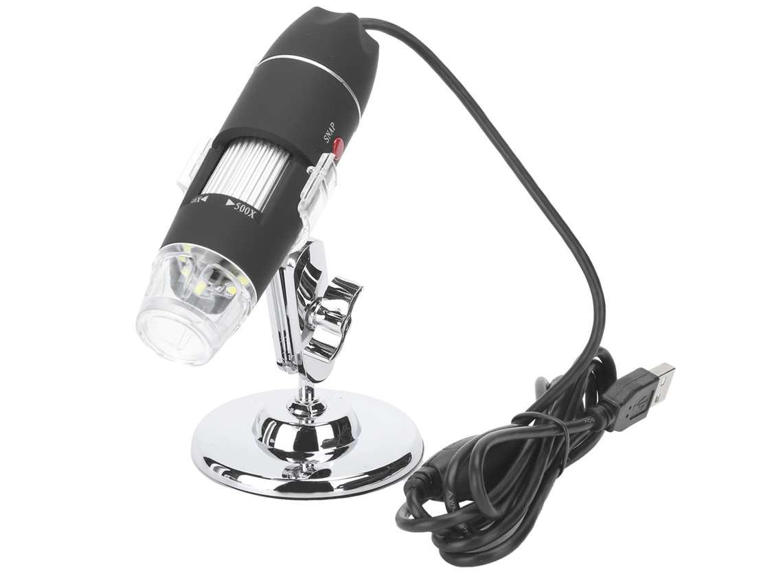 Microscópio Digital Usb 500x Com 8 Leds Ajustável, Suporte, Alta Resolução 1920x1080p Para Laboratório E Eletrônicos