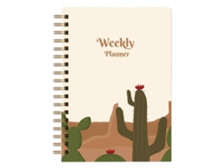 Planificador semanal 2023-2024, cuaderno A6, calendario inglés, bloc de notas en espiral, Kofihety