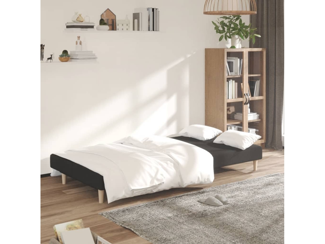 Sofá Cama De 2 Plazas Tela Negro
