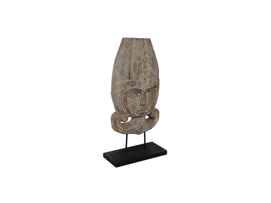 Figura Suar Hierro Mascara Tribal 46x14x102cm