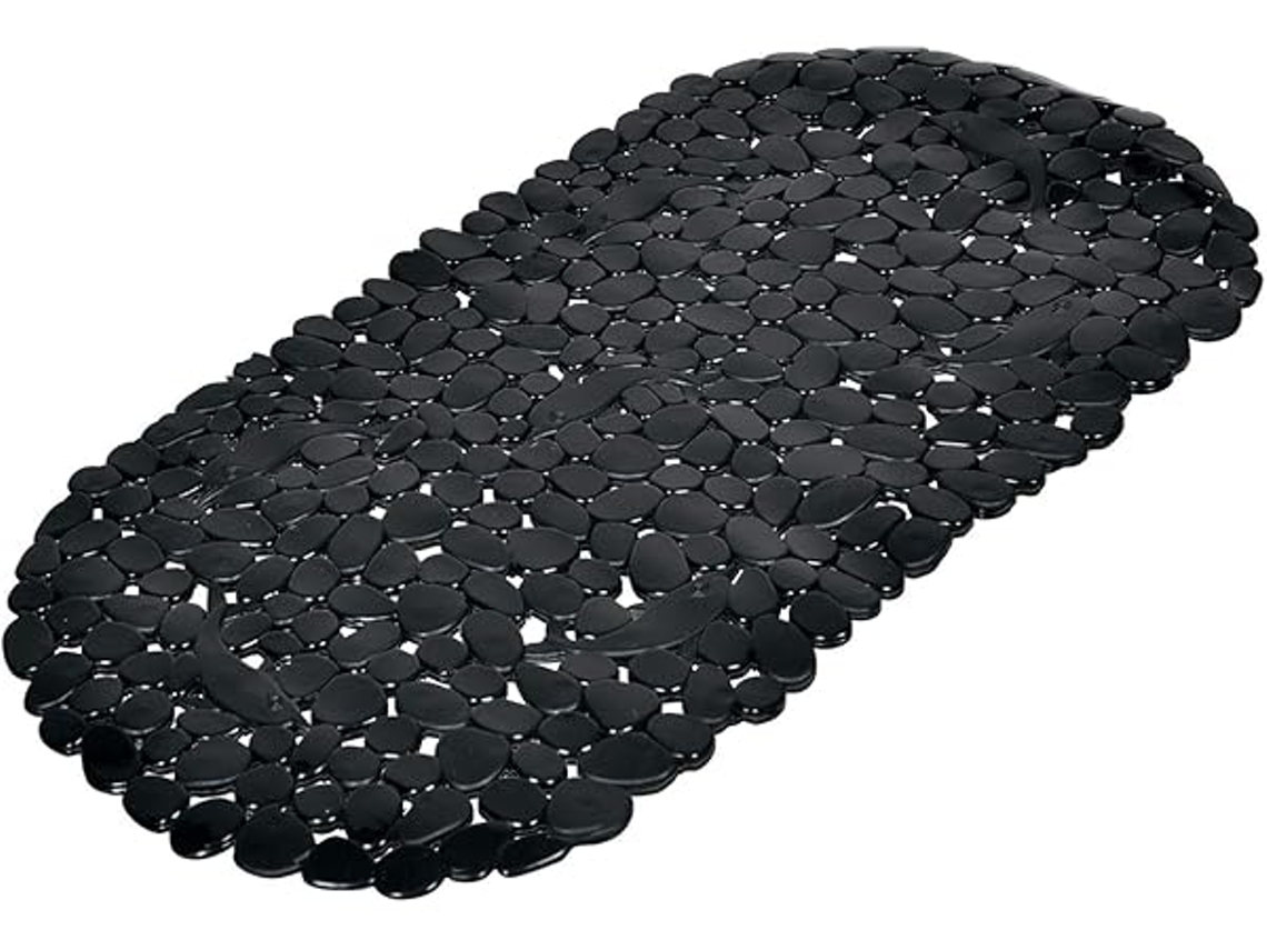 Alfombrilla De Baño Suave (36 X 69 Cm), Negra, De Pvc Liso, Lavable En Profundidad, Para Uso Doméstico.