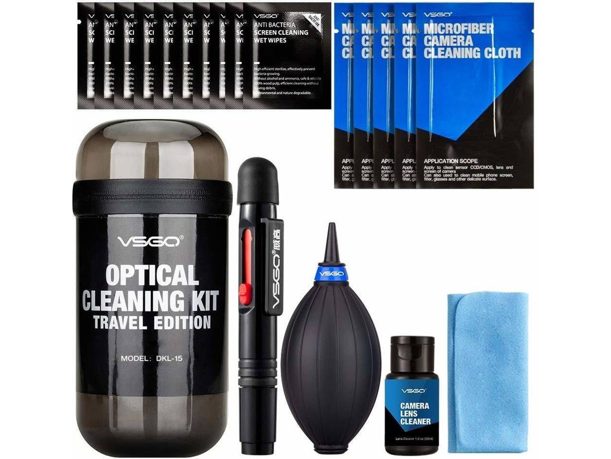 Kit limpieza de viaje VSGO DKL-15 gris