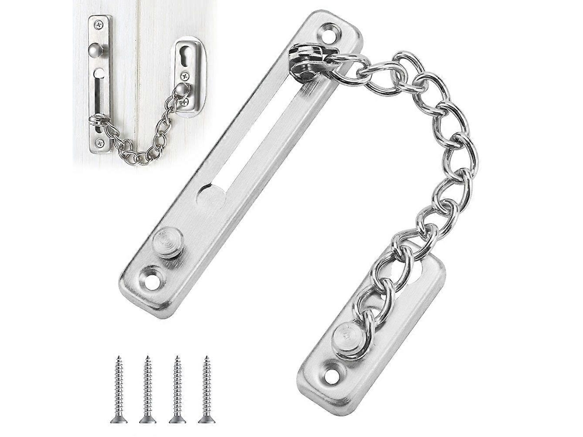 Cadena De Seguridad Para Puertas Antirrobo De Acero Inoxidable Con 4 Tornillos Para Puertas Y Ventanas De Madera