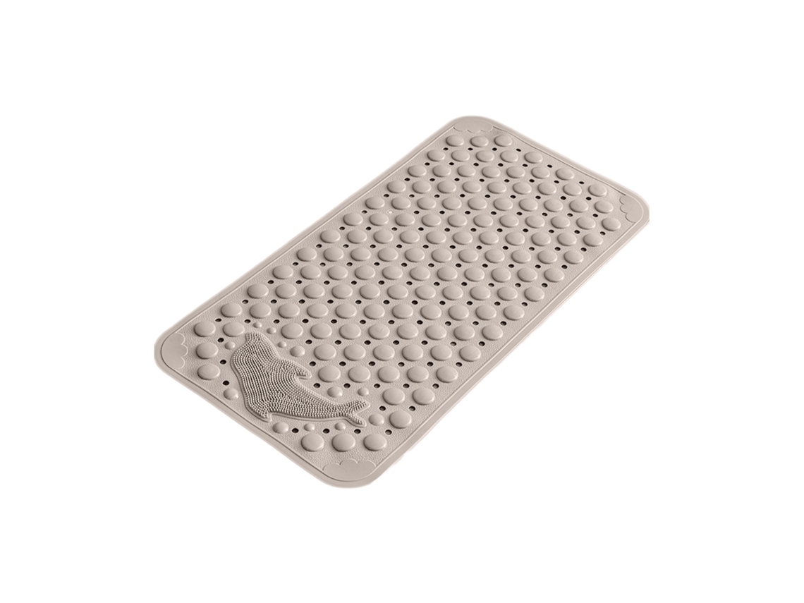 Alfombra De Baño Antideslizante Con Potente Ventosa Para Ducha Y Masaje De Pies (caqui/35 X 70 Cm) Gertiz