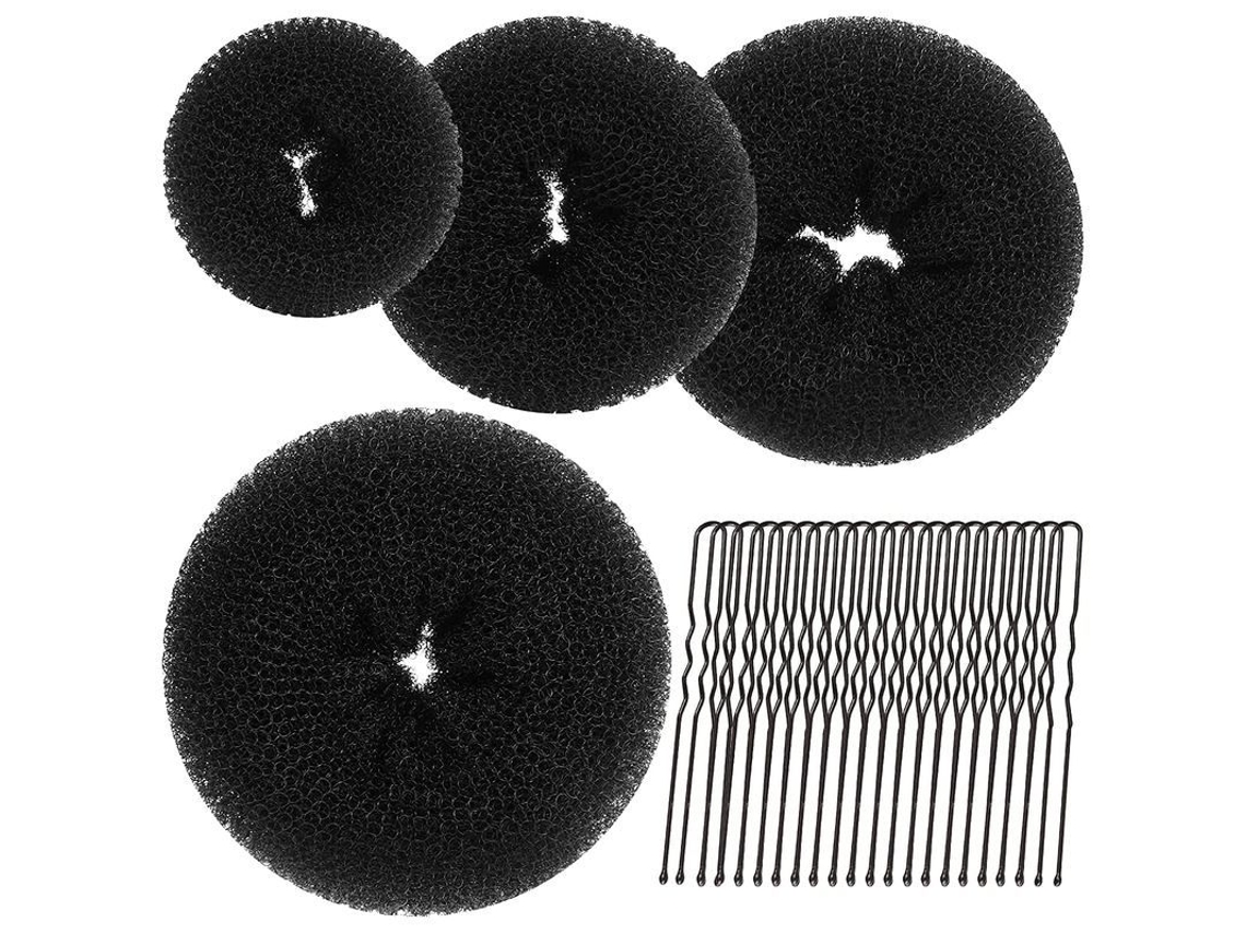 Juego De Moldes Para Antorchas, 4 Moldes Para Donas (extragrande, Grande, Mediano, Pequeño) Con 20 Pinzas Grandes Para El Cabello Negras.