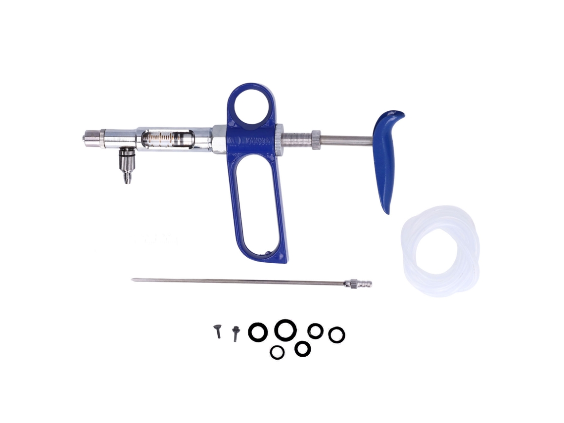 Jeringa de inyección ajustable Primerox para ganado bovino, 2 ml