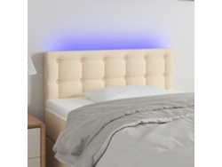 Cabecero Con Led De Tela Color Crema 100x5x78/88 Cm