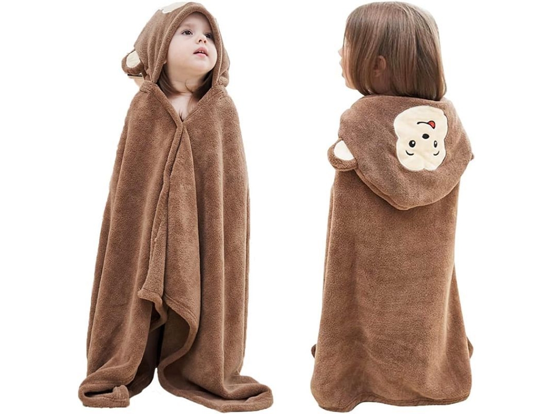 Toalla De Baño Grande, Suave Y Absorbente Con Capucha Para Bebés Y Niños Pequeños.
