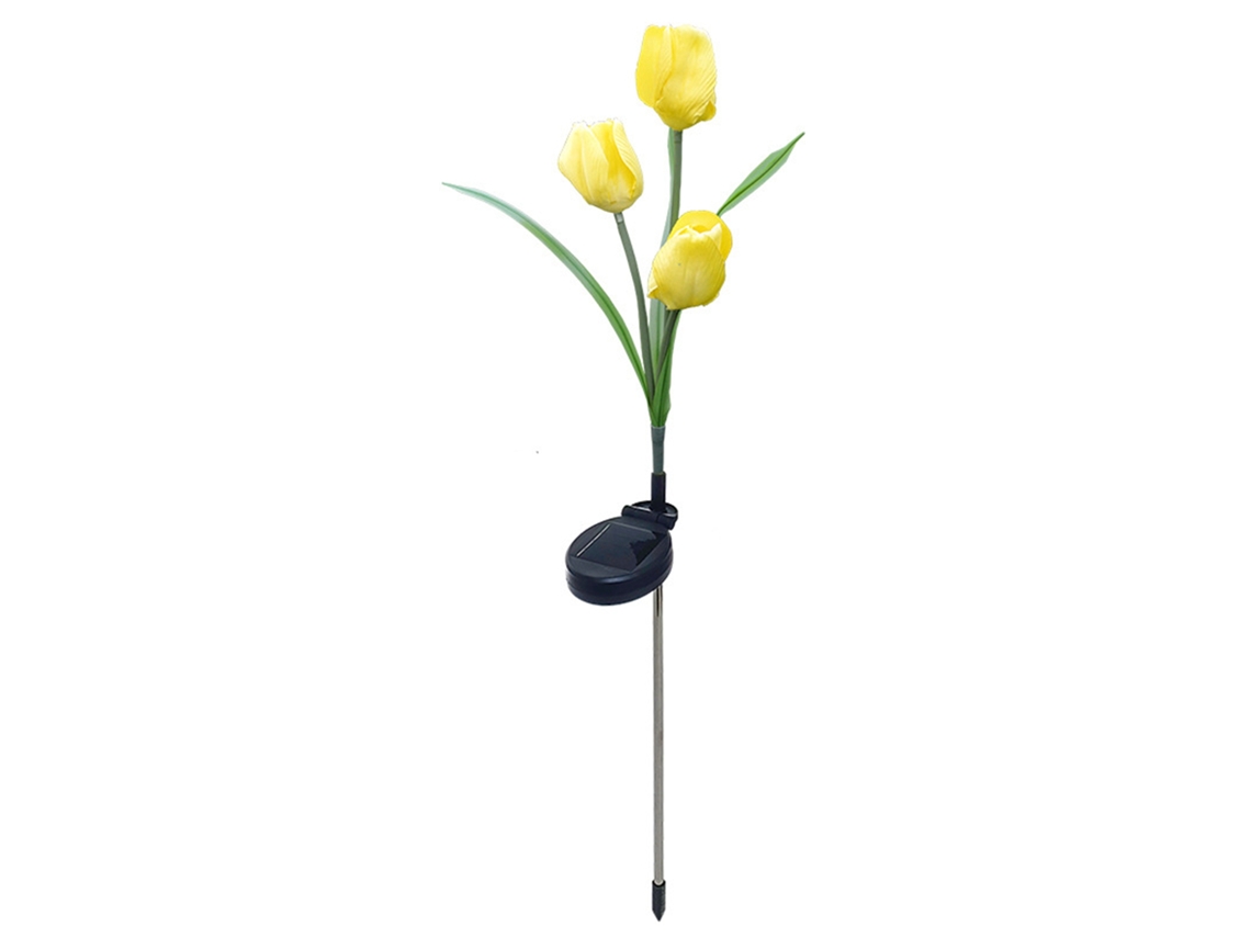 2026-luz De Jardin De Tulipan Solar 3 Ramas Impermeable Led Para Exterior Patio Jardin Decoracion Amarilla