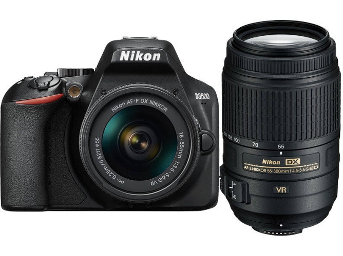 Kit Cámara Réflex NIKON D3500 + AF-P DX 18-55mm VR + AF-S DX 55-300mm G ED VR