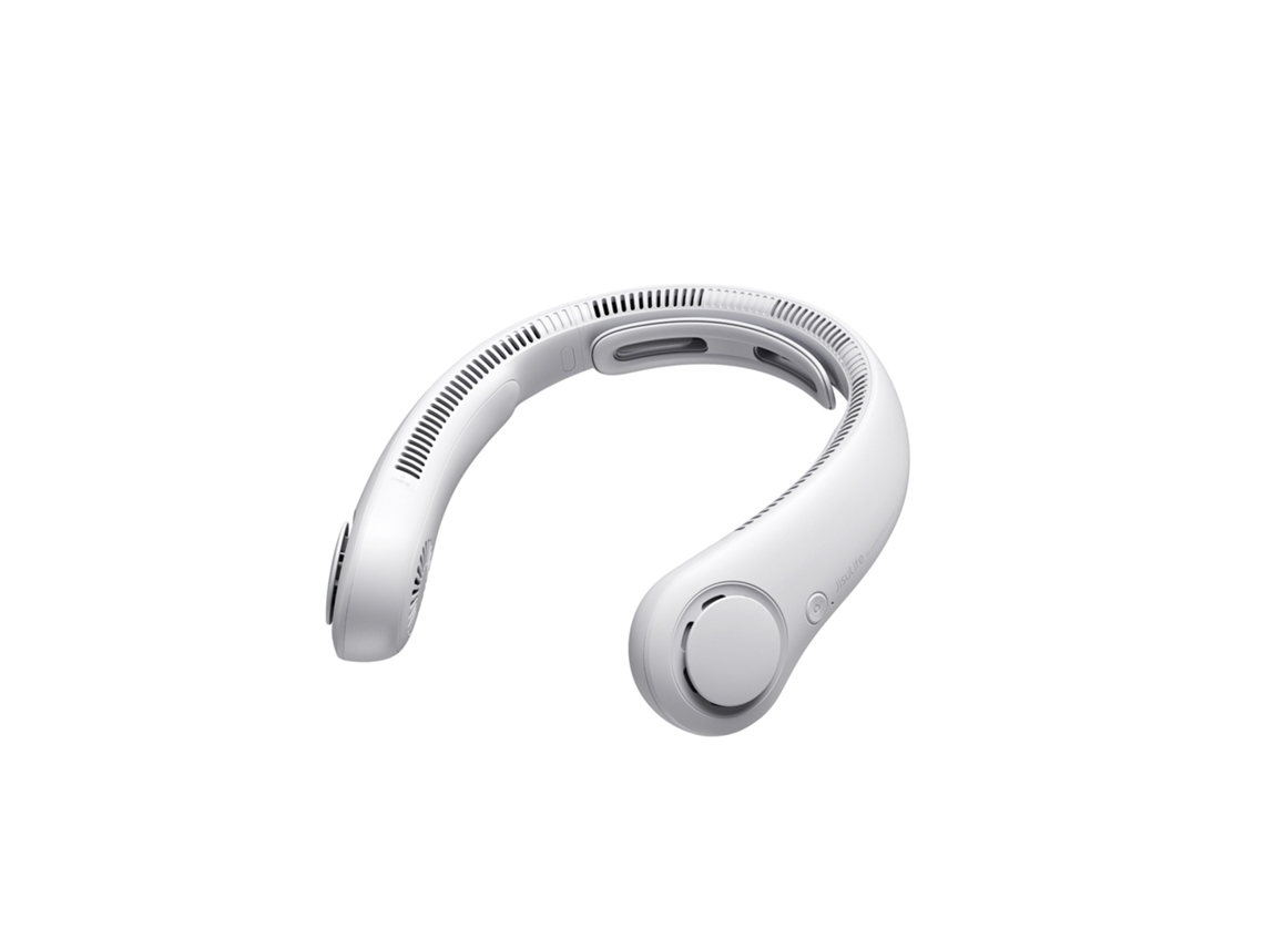 Ventilador de cuello (blanco) - Manos libres - 5 velocidades - Batería de 5000 mAh - Funcionamiento silencioso - Recargable