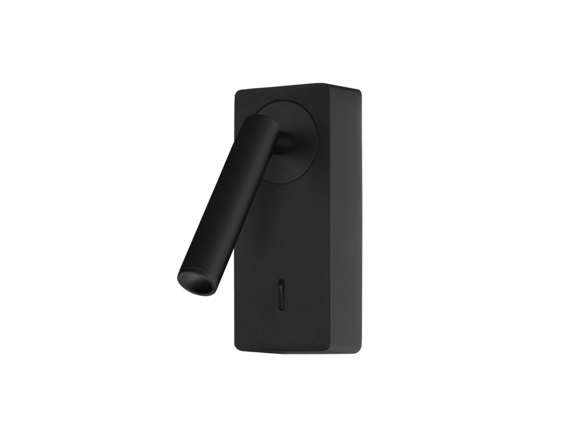 Luz De Lectura Para Dormitorio Led Luz Cálida 3000K Con Interruptoraplique De Pared FORLIGHT Cabecero De Cama Negro