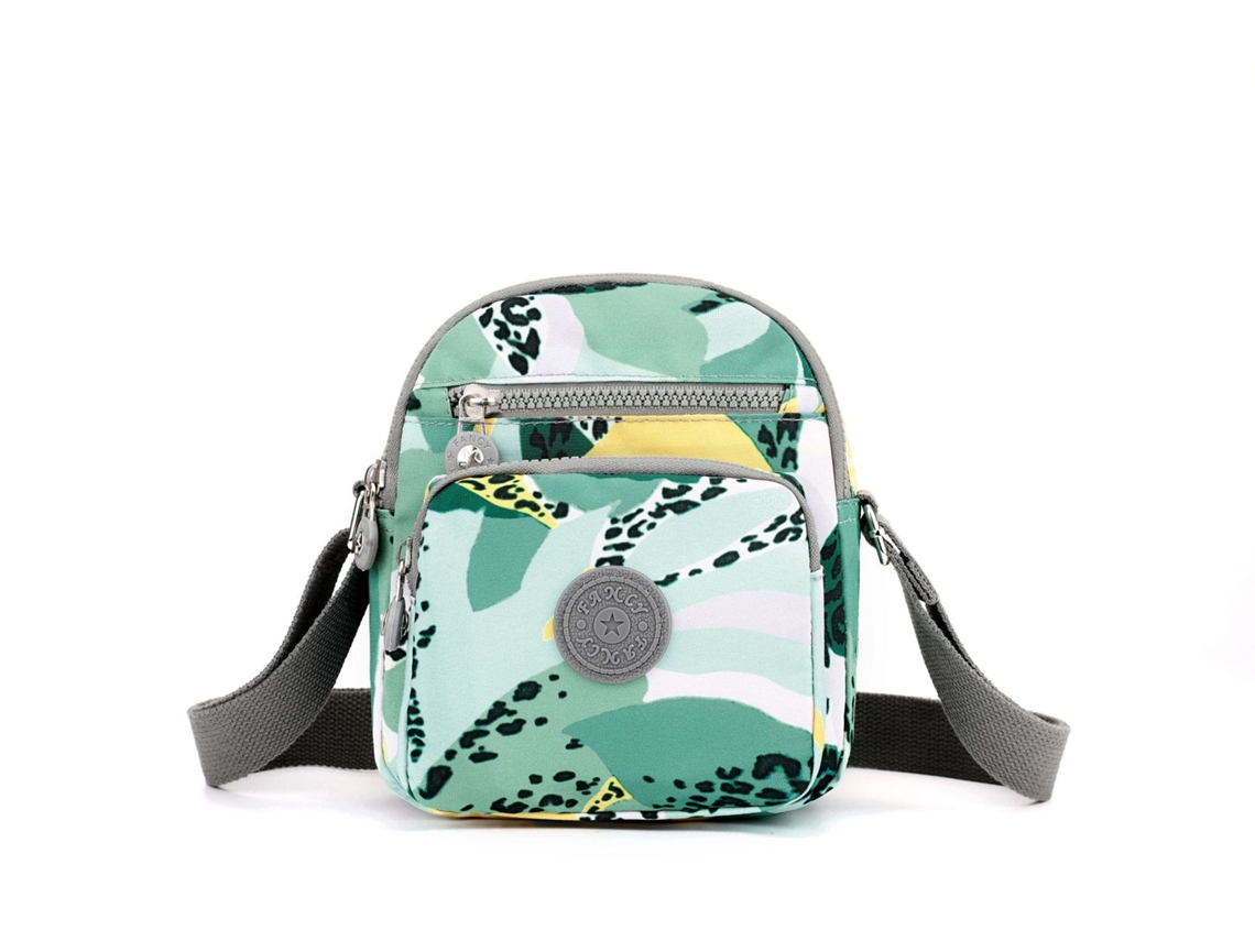 (verde) Bolso bandolera elegante, ajustable, informal y moderno de nailon.