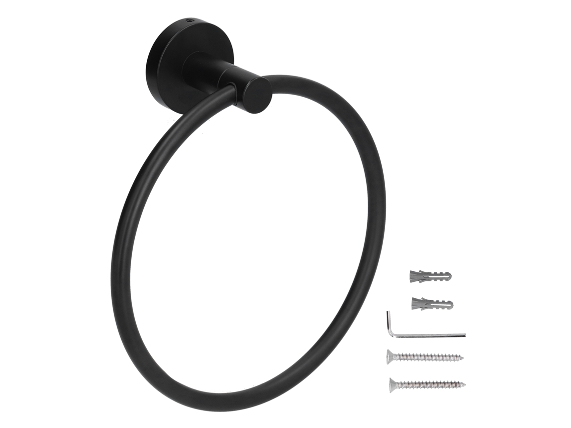 Toallero de acero inoxidable 304, montado en la pared, negro mate, para baño