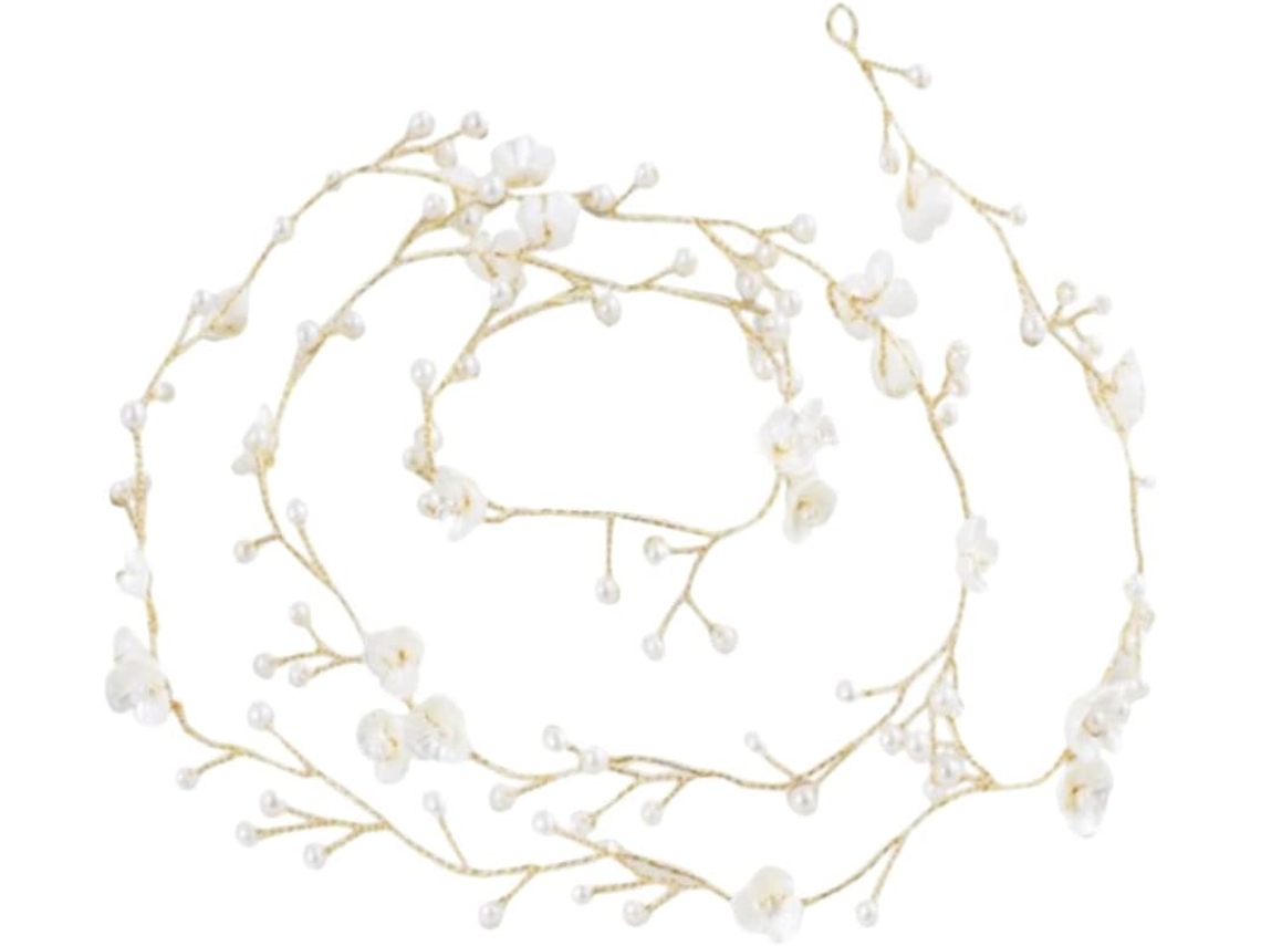 Diadema Floral Con Cuentas Doradas, Elegante Accesorio De Boda Para Novias Y Fiestas, Hecha De Alambre De Cobre.