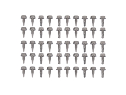 Kit de accesorios para 50 tornillos autoperforantes con tuercas hexagonales de acero inoxidable de 4,8 x 13 mm.