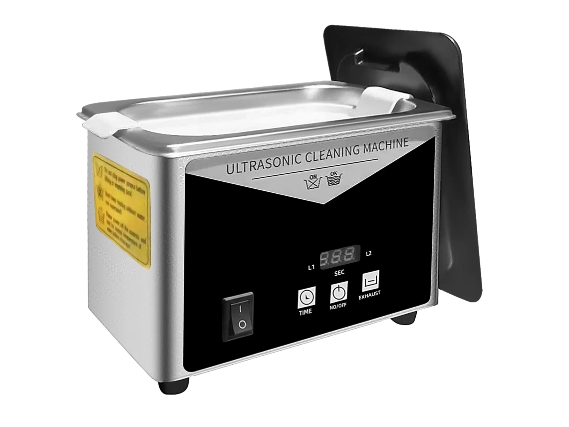 Limpieza ultrasónica, capacidad de 800 ml, frecuencia de 40 kHz, potencia de 30 W, pantalla LED, diseño compacto.