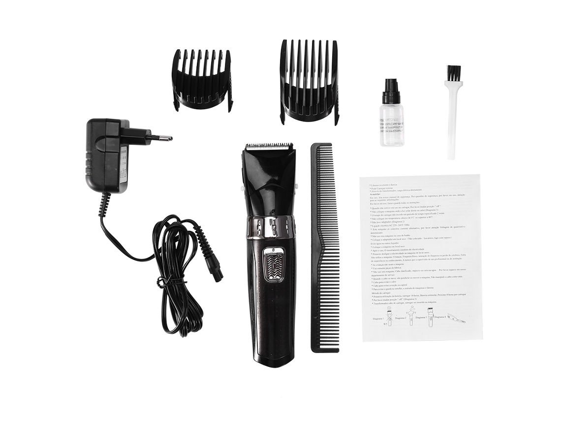 Cortadora De Pelo Eléctrica Inalámbrica Recargable Impermeable Surker Para Hombres (negro)