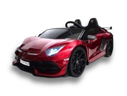 Lamborghini Aventador, coche eléctrico infantil de 24 voltios para 2 personas con neumáticos de goma y asientos de cuero. XTRM